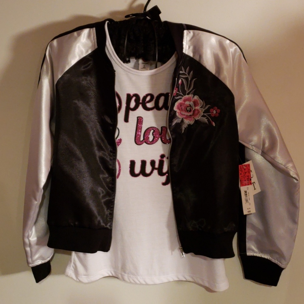 Embroidered Jacket & Glitter Tank Top